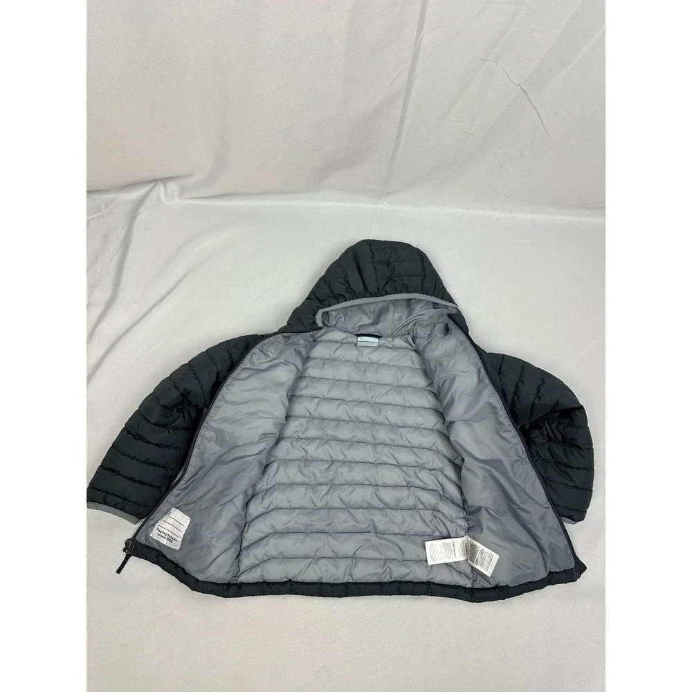 Columbia Hooded Puffer Jacket Kids Small 8 Charcoal Grey Sportswear Winter Coat
